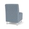 Lesro Siena Lounge Reception Armless Guest Chair, Brushed Steel, RS Rain Song Upholstery SN1102 - alternate 2
